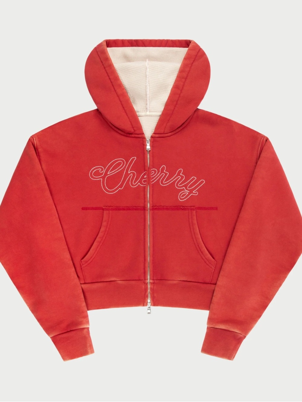 Cherry LA Red Zip-Up Hoodie